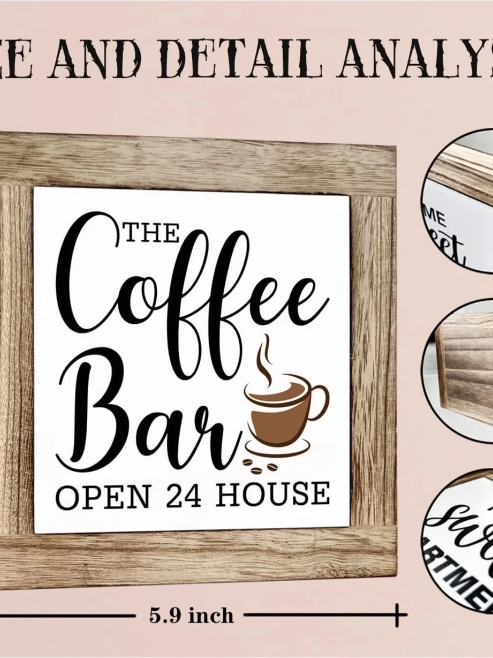 The Coffee Bar Decorative Wooden Sign - Brown
